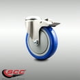 thumbnail image 2 of 5 Inch 316SS Blue Polyurethane Swivel Bolt Hole Caster with Total Lock Brake, 2 of 2