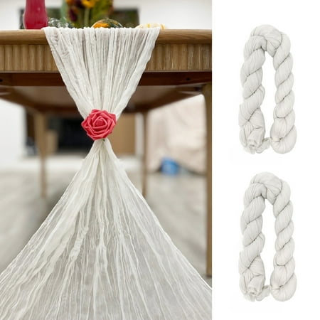 

Wrapables 10Ft Bohemian Cheesecloth Gauze Table Runner for Rustic Weddings Parties Home Decor 2pcs White