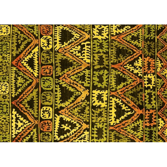 Ahgly Company Indoor Rectangle Solid Yellow Modern Area Rugs, 3' x 5'