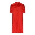thumbnail image 3 of IROINNID Savings Formal Dress for Women Wedding Guest Homecoming Party Elegant Color Round Neck Fold Puff Sleeve Dress,Red, 3 of 6