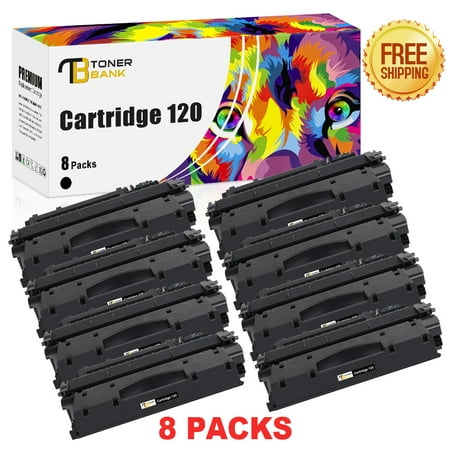 Toner Bank 8-Pack Compatible Toner for Canon 120 for D1120 D1550 D1150 D1320 D1350 D1520 D1100 D1370 D1180 D1170 MF6680DN MF417dw Printer Ink (Black)
