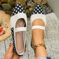 thumbnail image 2 of SuTry Women's Pointed Toe Flats Polka Dot Print Stretch Strap Lightweight Breathable Mesh Comfortable Casual Walking Shoes(36), 2 of 9