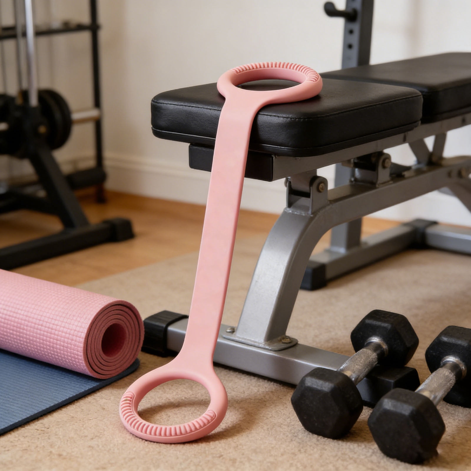 19.7"x4.3" Figure 8 Resistance Band With Handles,Resistance Elastic Bands For Working Out,Arm,Back,Shoulder Training Elastic Ropes,Exercise  Equipment For Yoga,Pilates,Physical Therapy Stretching