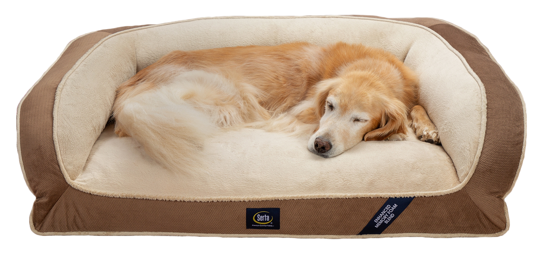 Serta Ortho Cuddler Pet Dog Bed, Medium, Brown
