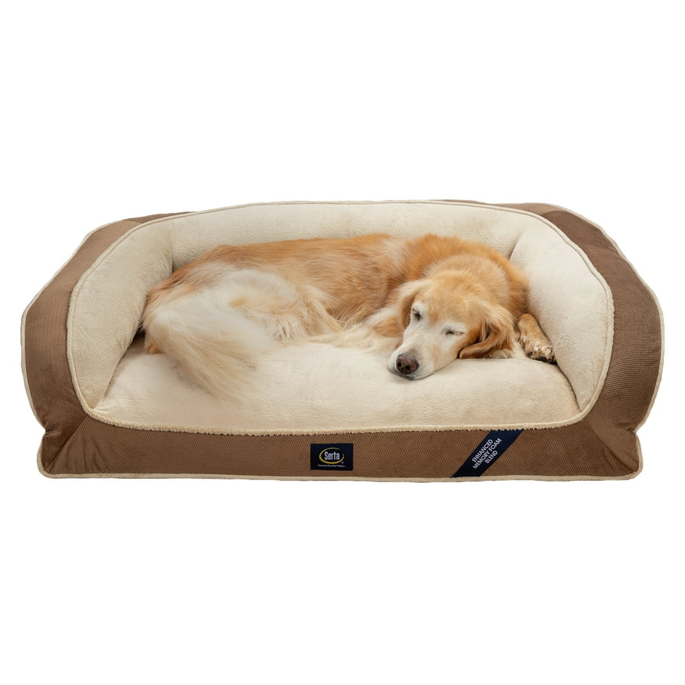 Serta Ortho Cuddler Pet Dog Bed, Medium, Brown