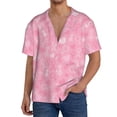 thumbnail image 3 of KLL Breast Cancer Awareness Print Men's Shirt Short Sleeve Button Down Summer Cuba Beach Shirts- 3X-Large, 3 of 7