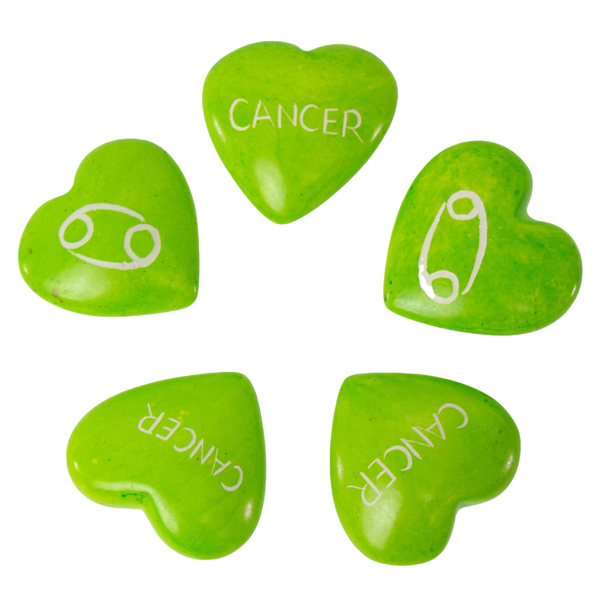 Zodiac Soapstone Hearts, Pack of 5 CANCER