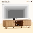 thumbnail image 2 of Aitjunz 65" TV Stand, Modern Media Console with Sliding Doors, Rounded Corners, Adjustable Shelves and Open Storage, Entertainment Center for Living Room, Natural, 2 of 6
