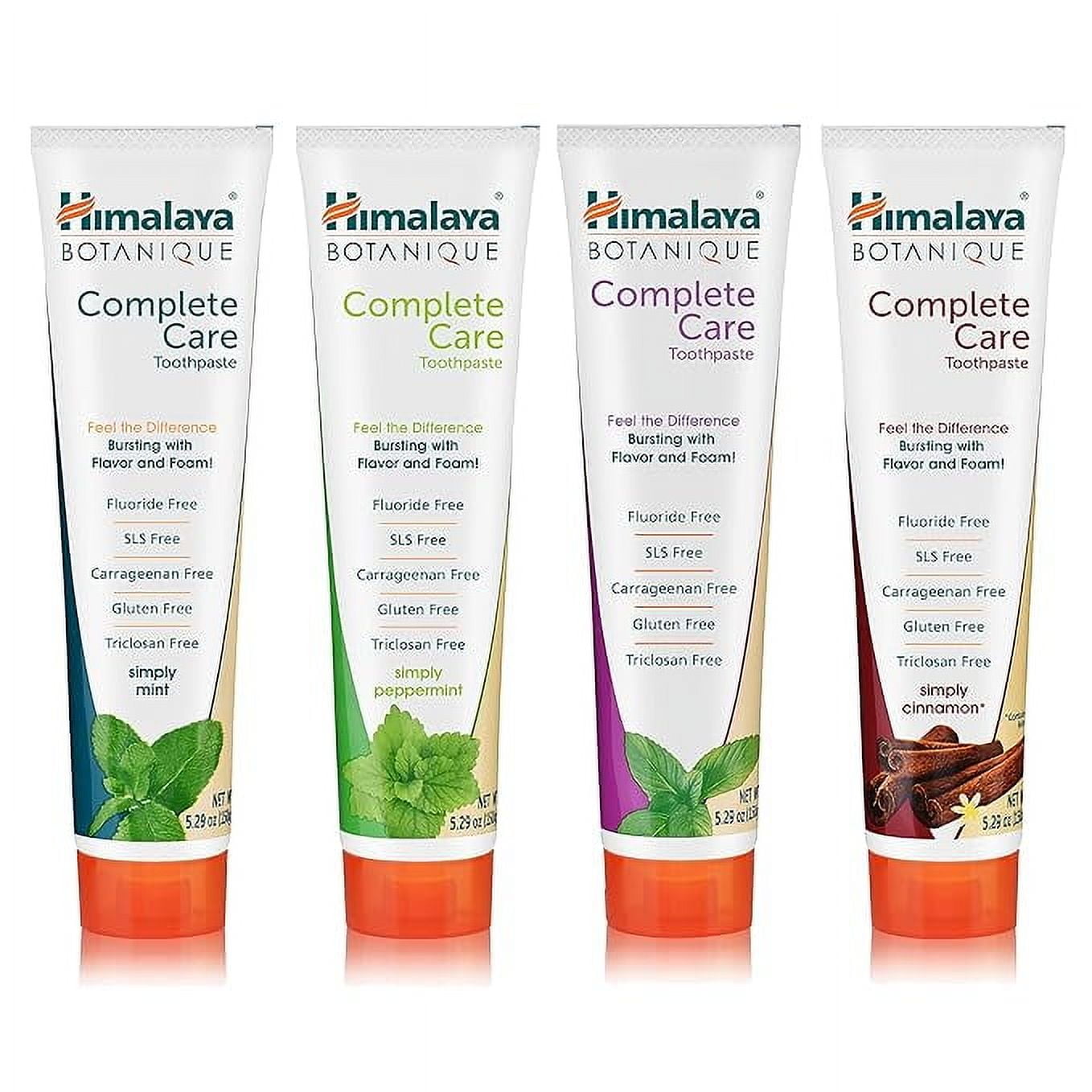 Himalaya Botanique Complete Care Toothpaste with Xylitol and Neem, Variety Pack, 5.29 oz, 4 Pack