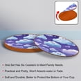 thumbnail image 4 of Cloud 6Pcs Round Microfiber Leather Car Coasters, 11x11 cm/4.3x4.3 in, Cup Holder Coasters for Car, Drink Absorbent Car Coasters, Slip Car Coaster Set, 4 of 6