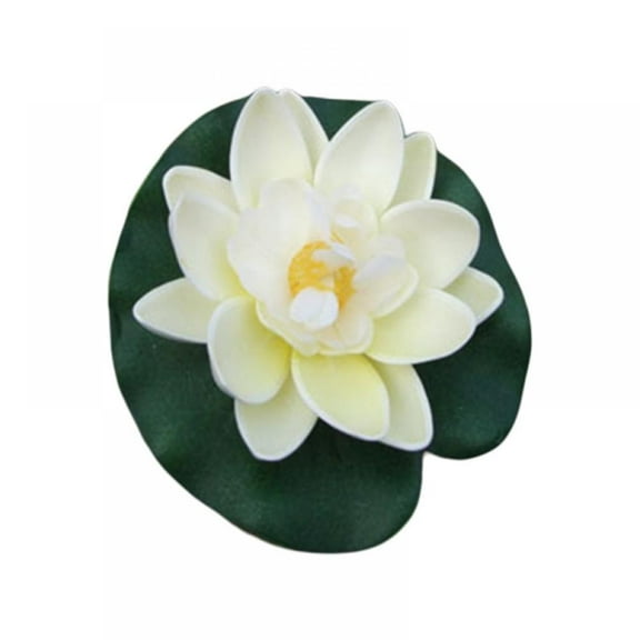 Clearance Artificial Floating Lotus Flower with Water Lily Pad, Lifelike Ornament Perfect for Home Garden Pond Decoration