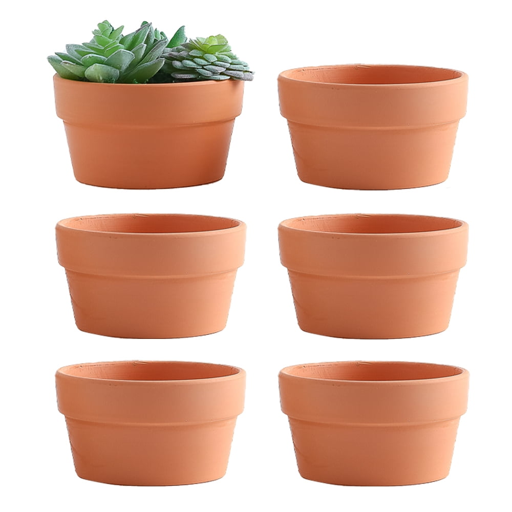 Buy Yishang 6 Inch Terracotta Shallow Planters,Ceramic Flower Clay