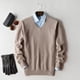 thumbnail image 4 of Suéter de cachemira para Hombre, Jersey suave y cálido para Otoño e Invierno, bata para Hombre, Jersey Hiver con cuello en V, suéteres de punto con cuello redondo, 4 of 4