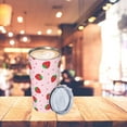 thumbnail image 6 of 20oz Tumbler With Lid And Straw, Red Strawberry Vacuum Insulated Iced Coffee Mug， Reusable Travel Cup Stainless Steel Water Bottle, 6 of 6