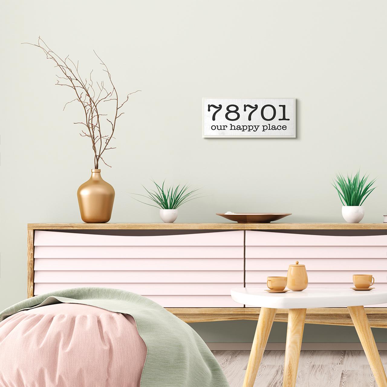 Stupell Industries Zip Code Personalized Home Family White Town & City Painting Unframed Art Print Wall Art, 7 x 17