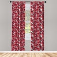 thumbnail image 5 of Ambesonne Floral Window Curtains, Vibrant Roses Bouquet, Each 28" W x 84" L, Purple Pink Red, 5 of 5