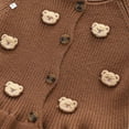 thumbnail image 5 of Odeerbi Toddler Girls Fall Winter Outfits Ruffle Ribbed Sweater Knitted Pants Set 1-8 Years Kids Bear Button Sweater Pants Two Piece Set Long Sleeve Knitted Top Set Toddler Clothes Coffee, 5 of 9