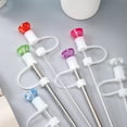thumbnail image 4 of TERGAYEE Straws Dirt Prevention Straw Cap Suitable for 10mm Straw PVC Three-dimensional Soft Rubber Straw Dirt Prevention Cap Straw Cap Party Supplies, 4 of 4