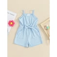 thumbnail image 2 of FEORJGP Kids Little Girl Summer Clothes 6M 12M 18M 2T 3T 4T Toddler Baby Sleeveless Cami Jumpsuit Square Neck Solid Color Romper Shorts Playsuit Infant Fashion Cute Sweet Newborn Outfit Daily, 2 of 7