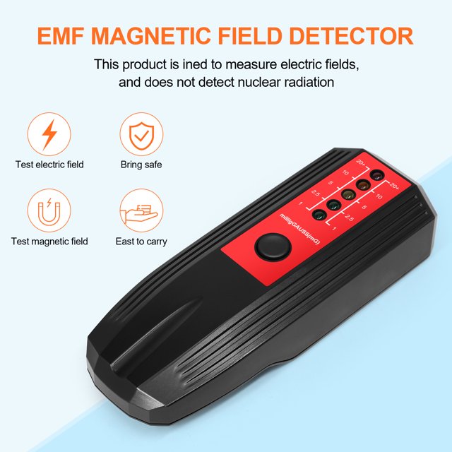 Detector De Radiación Electromagnética Medidor de Gauss portátil 5 LED para pruebas de EMF de investigación de ondas anormales (StyleB) Tmvgtek Para estrenar