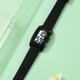 thumbnail image 2 of Fashion Women's  Men's Digital Watch Unisex Big Numbers Dial Rectangular Face Waterproof Silicone Strap LED Watches, 2 of 5