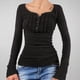 thumbnail image 5 of Blusa de Larga con Estampado de Hadas Grunge para Mujer, Estilo Otoño Y2k, con Cuello Cuadrado y Encaje, Estilo Vintage, Estilo Entallado. Negro XL, 5 of 7