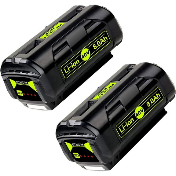 2 Pack 40V 8.0Ah Replacement for Ryobi Battery 40v Compatible with Ryobi 40v Battery Fits for Ryobi Battery Li-ion OP4060 OP4015 OP4026 OP40201 OP40261 OP4030 OP40 Long-lasting
