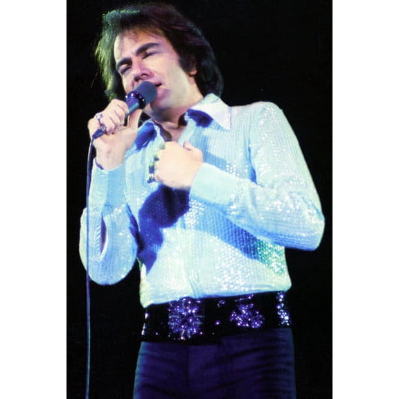 Neil Diamond Singing on Stage 24x36 Poster