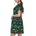 thumbnail image 2 of Balery Dino Christmas Party Vestidos sueltos de manga corta para mujer, vestidos de verano 2025, vestidos casuales de corte A con vuelo., 2 of 6