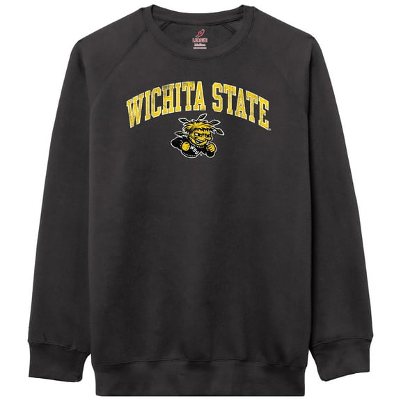 Men's-League Collegiate Wear Black Wichita State Shockers Essentials 2.0 Pullover Sweatshirt