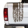 thumbnail image 1 of Soldier Veteran Enlisted Man Retired U.S. Army USAF USMC Distressed American US USA Flag Truck Tailgate Vinyl Decal fits Most Pickup Trucks Military Sticker (11" x 20", Brown), 1 of 8
