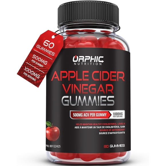 Orphic Nutrition | Vinagre de Manzana en Gomitas 500 mg | 60 Gomitas | Suplemento Alimenticio | Bienestar Digestivo y Energía