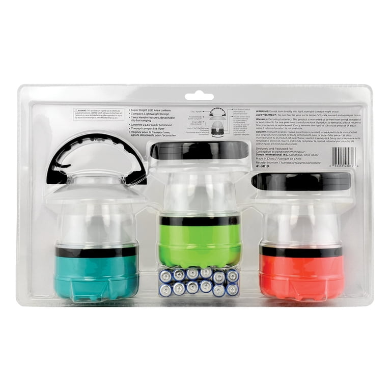 Dorcy 450 Lumens LED Camping Lantern, 3-Pack, Assorted photo 6