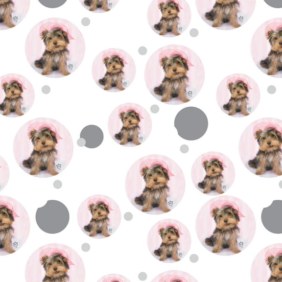 Yorkie Yorkshire Terrier Dog Pink Hat Premium Gift Wrap Wrapping Paper Roll