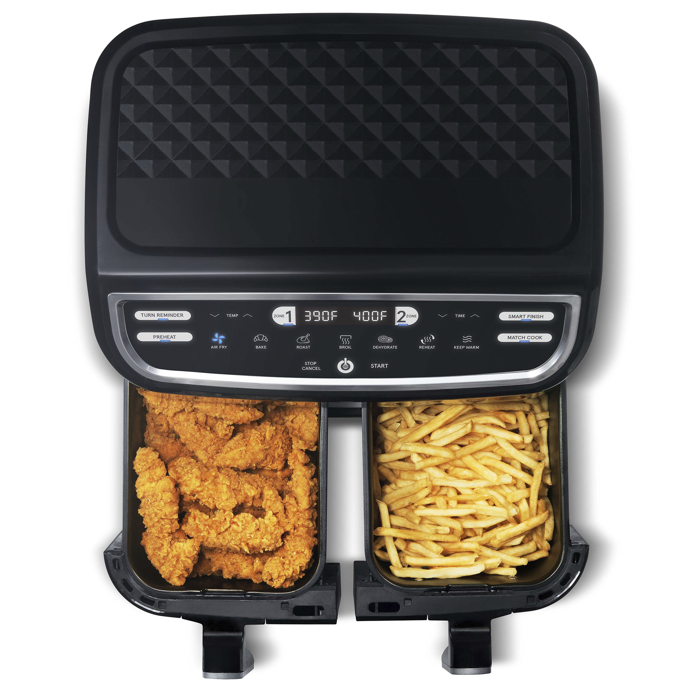 Gourmia 9 Qt 7-in-1 Dual Basket Digital Air Fryer with Smart Finish, BLK, 12.598 H, New - image 12 of 14