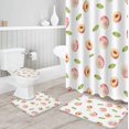 thumbnail image 3 of FMSHPON Fruit Decor 4 Piece Bathroom Set Shower Curtain Bath Rug Contour Mat and Toilet Lid Cover, 3 of 8