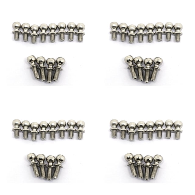 48 Piezas Metal M3 Tornillos de Cabeza Esférica Hexagonal para 144001 144002 124016 124017 124018 124019 Accesorios de Piezas de Repuesto de Coche RC