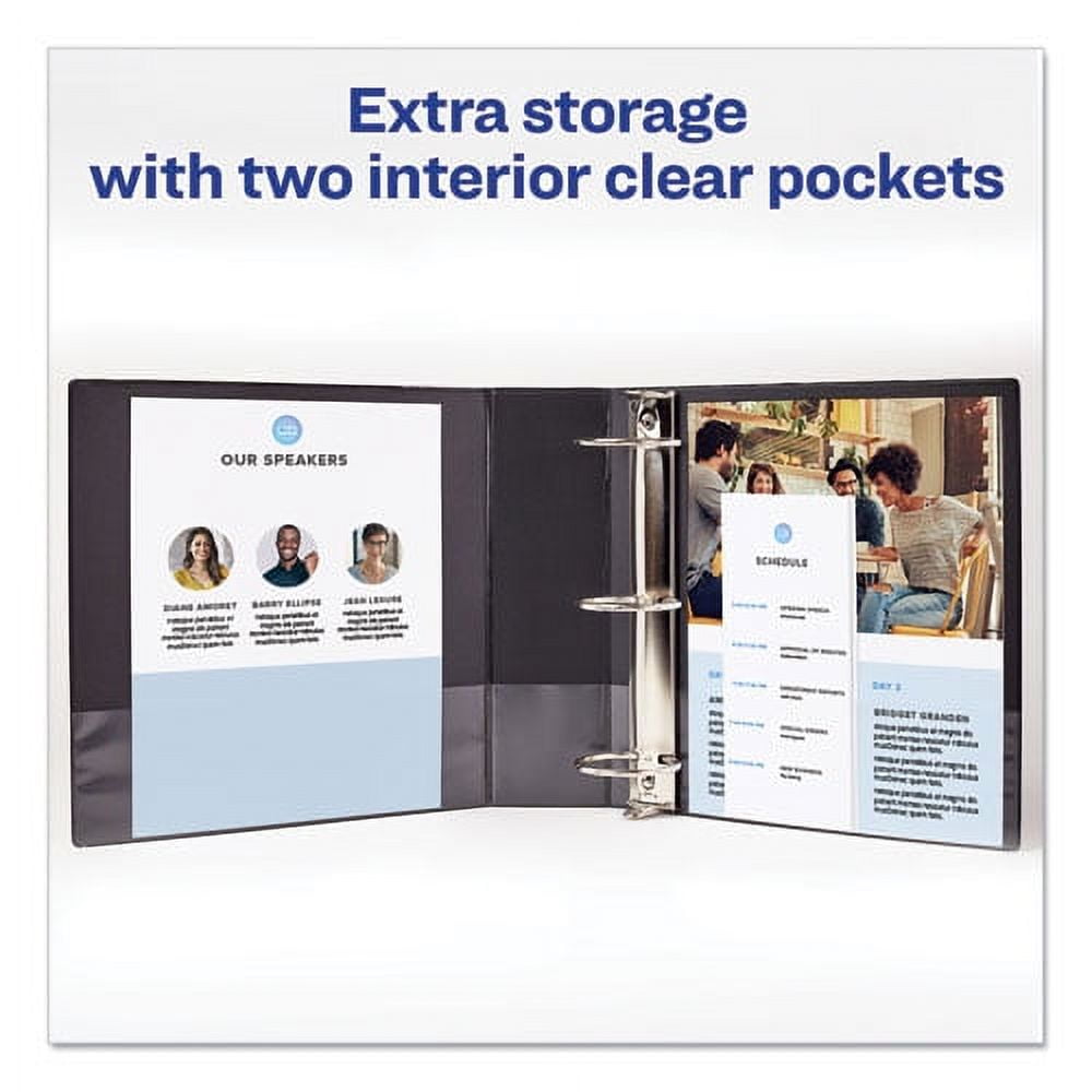 "Economy View Binder With Round Rings , 3 Rings, 2"" Capacity, 11 X 8.5, Black, (5730) | Bundle of 2 Each"