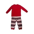 thumbnail image 2 of Gureui Family Matching Christmas Pajamas Sets, Long Sleeve Elk Print Round Neck Tops + Elastic Band Pattern Print Long Pants Set / Long Sleeve Jumpsuit, 2 of 3