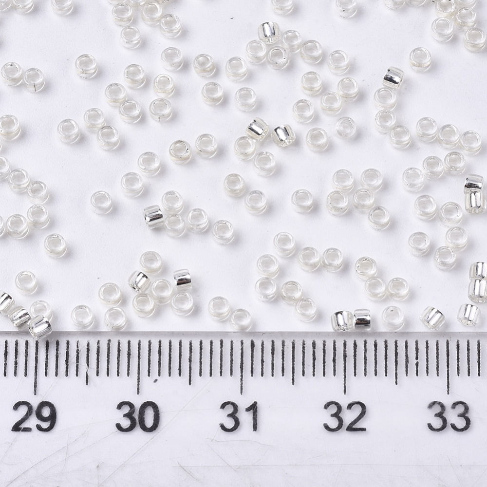 1bag Glass Seed Beads Fit for Machine Eembroidery Silver Lined Round Silver 2.5x1.5mm Hole: 1mm about 20000pcs/bag