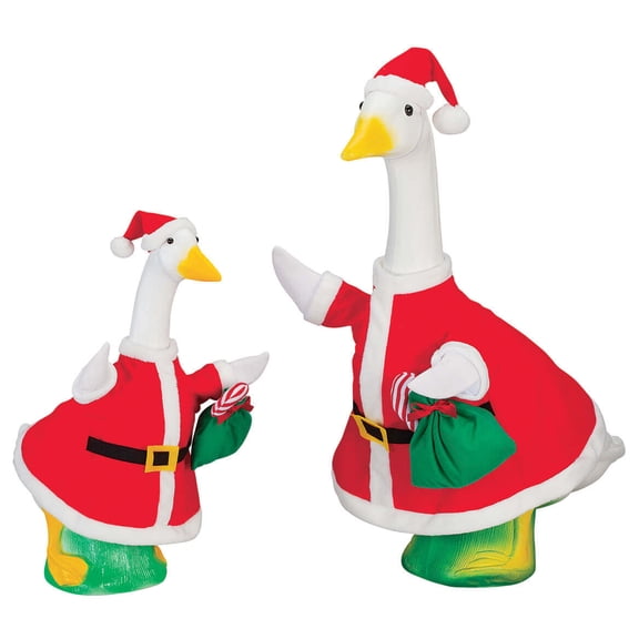 Gaggleville Santa Goose Outfit Bundle - Includes One Large Santa and One Baby Santa Goose Outfit, by Fox Valley Traders