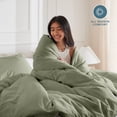 thumbnail image 5 of Bare Home Luxury Duvet Cover and Sham Set - Premium 1800 Collection - Ultra-Soft - Queen, Sage, 3-Pieces, 5 of 10