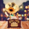 thumbnail image 5 of Music Box, Classic Gift Retro Phonograph Shaped Music Box(Brown), 5 of 5
