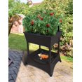 thumbnail image 3 of Easy Picker Raised Bed Grow Box – With 30" Stand, 4 Casters, and Supply Storage Grate – Self-Watering - Charcoal, 3 of 6
