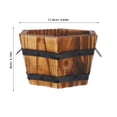 thumbnail image 2 of IDEANATEGRATE 1Set Rustic Small Bucket Wooden Flower Pot with Breathability and Drainage 4.6X4.6X3.1in, 2 of 7