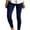 Navy, variant on Tuphregyow Women's High Waist Slim Pants Trendy Athletic New Style Solid Breathable Classic Stretch Training Leggings Pants Elastic Ribbed with Pockets Yoga Pants Khaki S