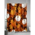 thumbnail image 5 of Fall Shower Curtain White Pumpkin Shower Curtains for Bathroom Thanksgiving Decor, Waterproof Polyester Shower Curtain Set with Hooks, Standard Size 66" x 72" Orange Maple Leaves, 5 of 6