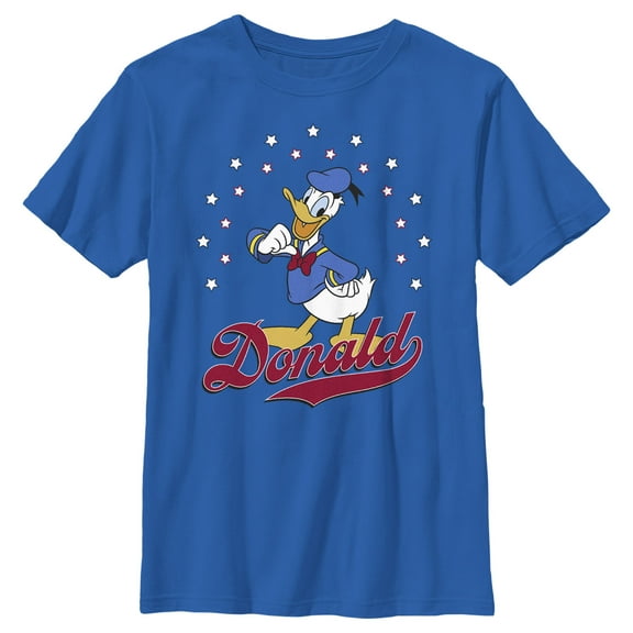 Boy's Mickey & Friends Think Happy Thoughts Rainbow Graphic Tee Royal Blue Large