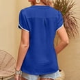 thumbnail image 5 of Fesfesfes T Shirts for Women Loose Fit Women Fashion Casual Solid Color Short Sleeve Tops V Neck Lace Fashion Blouse Womens Undershirts 12(XXL), 5 of 6