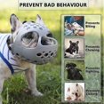 thumbnail image 4 of Bozal para perros ZHAOCHENG de hocico corto gris L Transpirable de silicona Suave, 4 of 5